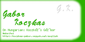 gabor koczkas business card